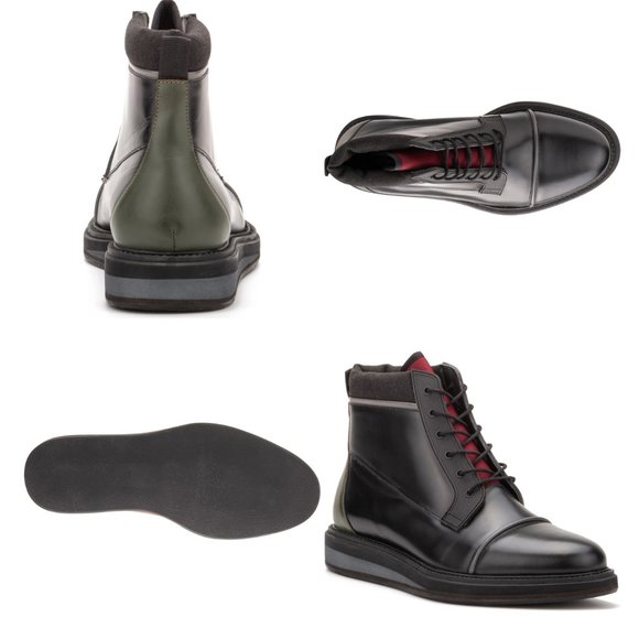 Vintage Foundry Co. Garnet Black Leather Lace Up Boot - Picture 1 of 8